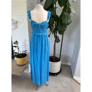 Gilli‎ Blue Floral Ruffle Strap Maxi Dress Size Small